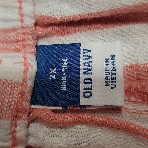 Old Navy Size 2X High Rise Striped Linen Blend Shorts, NEW with Tag - Picture 10 of 13